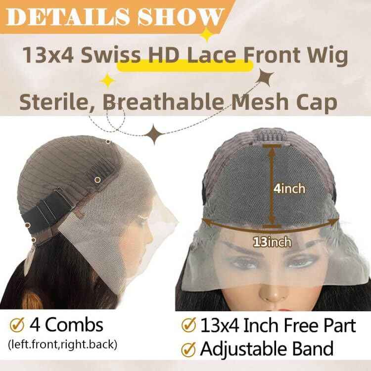 22Inch 1b/27 lace front wig human hair 13x4 200% Density Body Wave Balayage Wig Human Hair HD Transparent Lace Glueless Wig Highlight Colored Wig Pre Plucked HD Lace Frontal Wigs