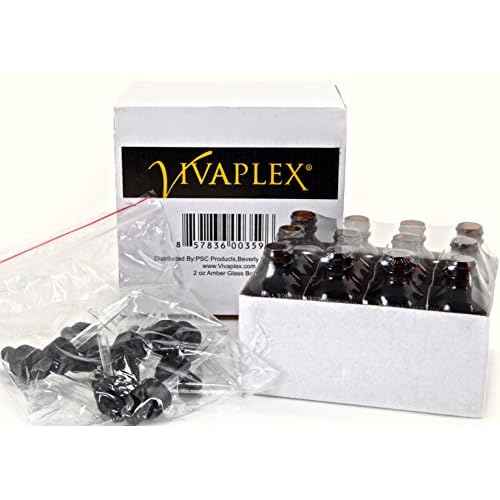 Vivaplex 12, Amber, 2 oz Glass Bottles, With Glass Eye Droppers