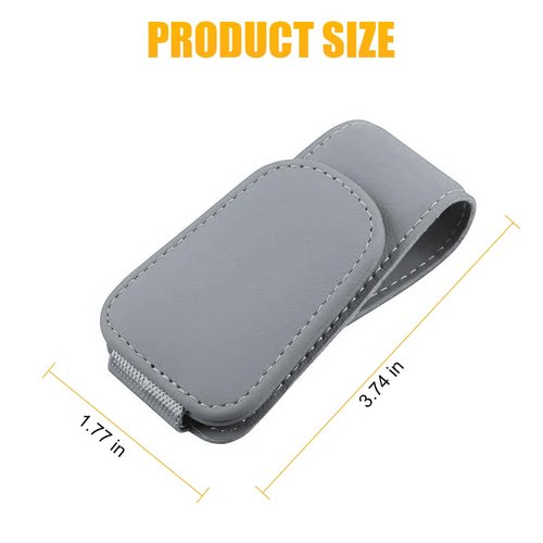 AICEL Sunglasses Holders for Car Sun Visor, Leather Eyeglasses Hanger Mounter, Magnetic Glasses Holder and Ticket Card Clip, Auto Interior Accessories Universal for SUV Pickup Truck