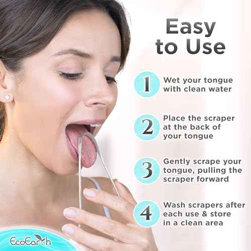 Tongue Scraper for Adults - 3 Pcs Metal Tongue Cleaner with Silver Storage Case - Tough Stainless Steel Mouth Scrubber for Fresh Breath & Oral Hygiene - by EcoEarth