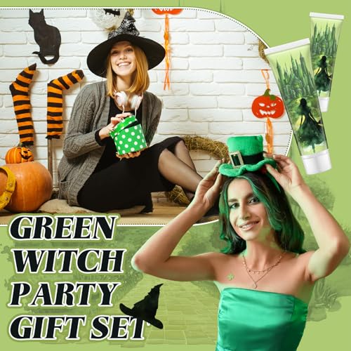 12 Pcs Pink and Green Witch Hand Cream Halloween Hand Lotions Wizard Birthday Decoration Fairy Party Supplies Halloween Party Favor Bag Stuffer(Green,Witch)