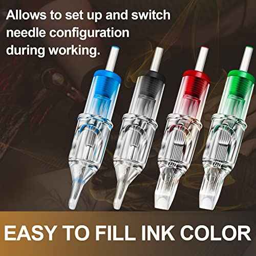 Tattoo Cartridges Needles - 40pcs Assorted Disposable Tattoo Needles Cartridge Round Liner Shader Magnum #12 3RL 5RL 7RL 9RL 3RS 5RS 7M1 9RM Mixed 0.35mm for Tattoo Artists