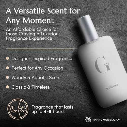 PB ParfumsBelcam G e?u Eau de Toilette Perfume Spray for Men - 3.4 Fl Oz Affordable Long Lasting Cologne, Modern Masculine Scent with Woody Citrus Fragrance Made with Premium Oils for All Day Use