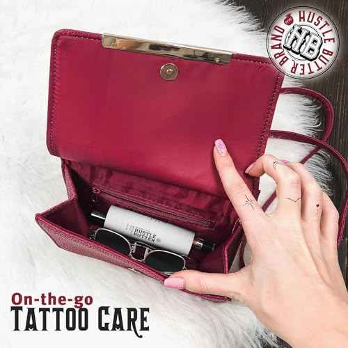Hustle Butter Tattoo Aftercare - Portable Balm Stick - On The Go Tattoo Aftercare - Naturally Derived Vegan Cruelty Free - Mess Free - 1.6 oz