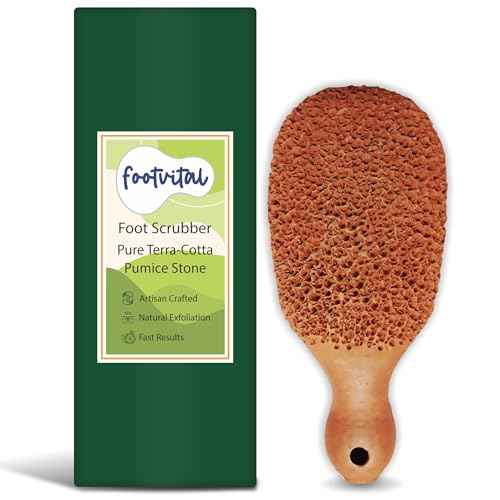 Pumice Stone for Feet, Foot Exfoliator Scrubber, Callus Remover, Made of Natural Terra-Cotta, Exfoliates & Smooths Rough Skin