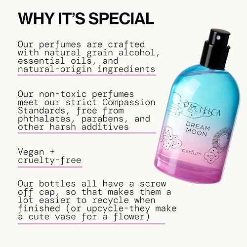 Pacifica Dream Moon Spray Perfume 2 fl oz ? Bergamot, Pink Rose, Vanilla, Sandalwood & Patchouli ? Clean, Vegan & Cruelty-Free Natural Perfume