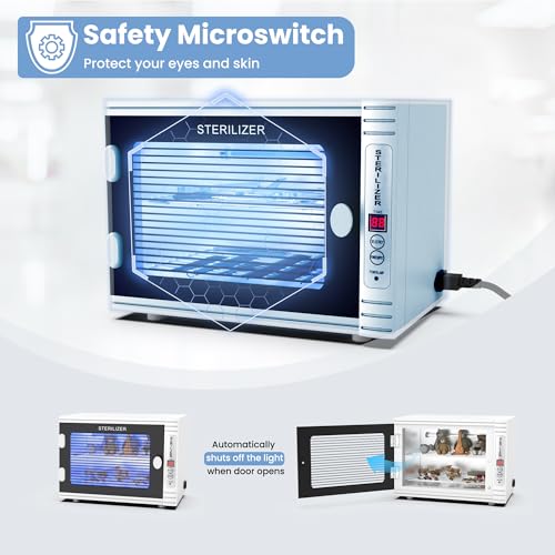 KING&DUKE Nail Tool Sterilizer, 15Liter UV Sterilizer, Multi-functional Nail Tool Sterilizer Box, High Capacity Sterilizer, esterilizador de manicura for Nail Salon, Hair Salon