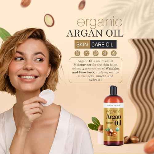 Natural Riches Organic Argan Oil of Morocco 16oz Penetrating Hair oil Deep Moisturizing Serum for Dry, Damaged & Coarse Hair pure Moroccanoil Cold Pressed for Hair, Face and Body