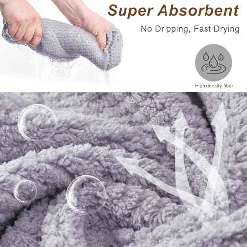 Soft Microfiber Hair Drying Towel Wrap, 5 Pack Elastic Hair Turbans for Fast Drying, Ideal for Women, Curly Wet Hair