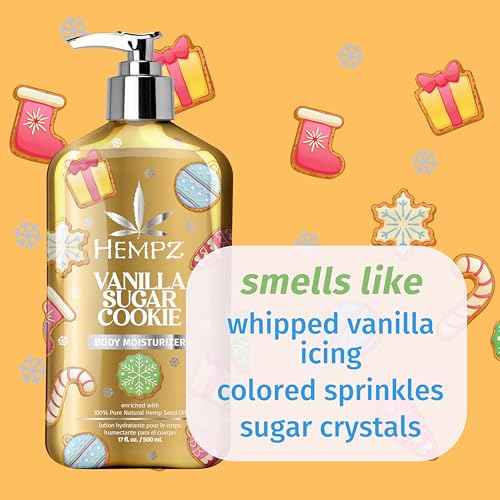 Hempz NEW Vanilla Sugar Cookie Body Moisturizer, Body Lotion, Fall Skin Care for Men & Women, Limited Edition, 17 fl.oz.