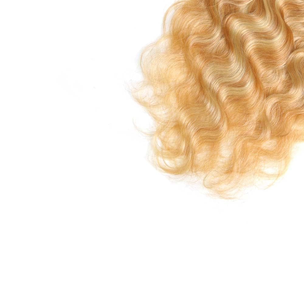 Giginger Bundles Human Hair P27/613 Blonde Deep Wave Human Hair Bundles 20 22 24 Inch Highlight Honey Blonde Unprocessed Quick Weave Soft Sewn In Hair Extensions for Black Women