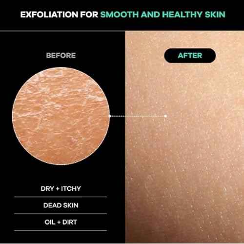 Dermasuri - Deep Exfoliating Back Scrubber - Bath & Shower Back Scrub - Body Exfoliator Scraper Tool - Deep Exfoliation Body Cleaner for Shower - 27" Long, 8" Wide