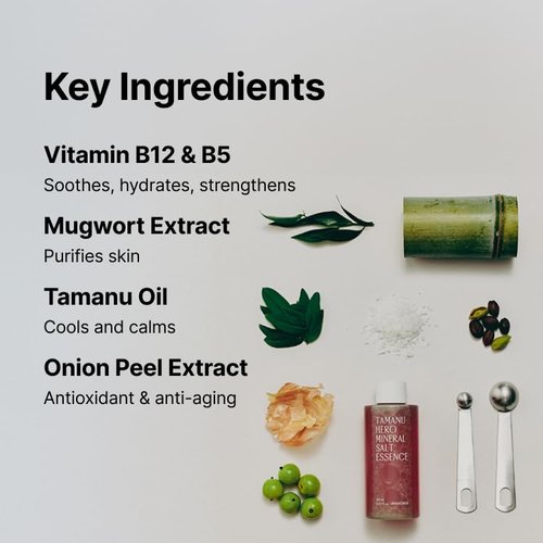 PINKWONDER Tamanu Hero Mineral Salt Essence Toner | All-in-One Blemish Solution | Instant Cooling & Redness Relief | Tamanu Oil & 70+ Minerals for Skin Balance (150ml / 5.07 fl. oz.)