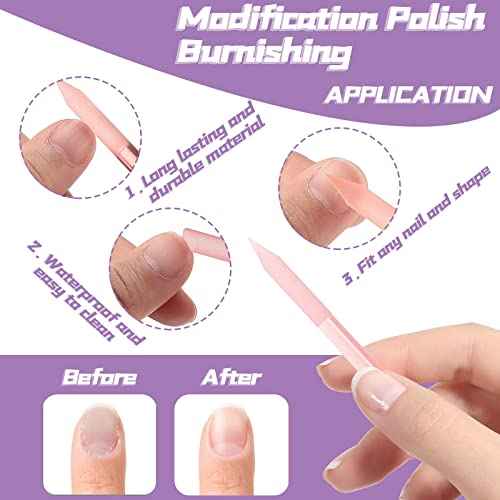 4Pcs Glass Cuticle Pusher, heemeei Dual-Ended Manicure Stick, Crystal Cuticle Pusher Glass File, Professional Precision Filing Cuticle Remover, Manicure Pedicure Tools for Nails and Cuticles Care¡¦