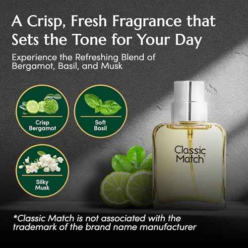 PB ParfumsBelcam Classic Match Green Eau De Toilette Spray for Men ? Fresh Chypre Cologne, Bergamot, Basil, Musk, Long-Lasting Masculine Fragrance, Signature Scent ? 2.5 Fl Oz