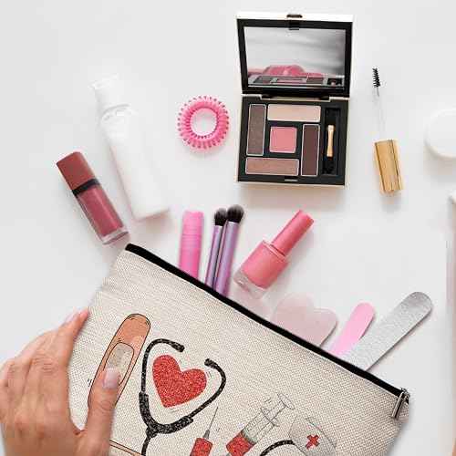 Nurses Makeup Bags, Nurse Life Cosmetic Bag, Makeup Pouch Gifts for Nurses Nursing Students, Nurse Appreciation Gifts for Women, Nurses Week Nursing Student Graduation Gifts -52
