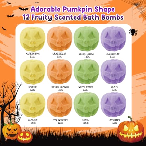 12 Piece Halloween Bath Bombs with Toys Inside for Kids, Bath Bombs with Surprise Inside, Halloween Party Favors for Kids, Halloween Trick or Treat Treat Gifts¡¦