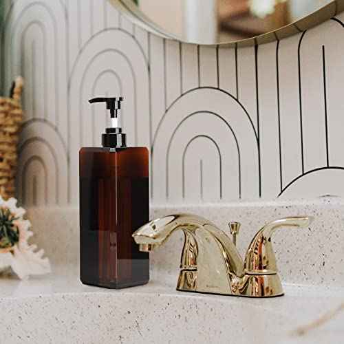 Suream Large Pump Bottles for Shampoo and Conditioner, 3Packs 33.8oz Empty Cosmetic Dispenser with 4PCS Lables, Refillable Shower Press Dispensers for Bathroom, Bedroom, Washroom, Hotel