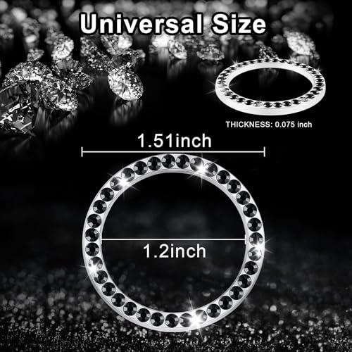 LivTee 2 PCS Crystal Combinatorial Rhinestone Car Engine Start Decoration Ring, Push to Start Button Cover Sticker, Bling Car Interior Accessories for Women, Automotive Decals, Light Blue