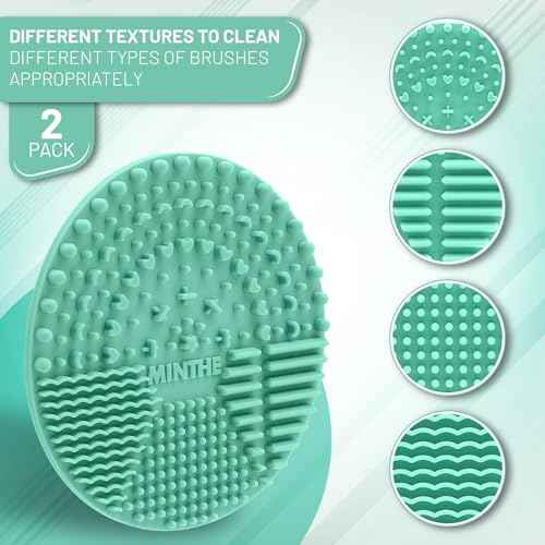 MINTHE¢â Makeup Brush Cleaner Mat | 2 Pack | Silicone Make up Cleaning Pad
