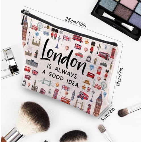 London Lover Souvenirs Gifts: Themed Travel Organizer for Women, Friends - Zipper Pouch Accessories Bag