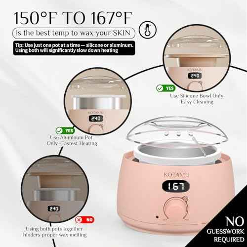 KOTAMU Wax Kit Pink Digital Hair Removal Waxing Kit for Women & Men Hot Wax Warmer Pot for Face, Eyebrow, Body, Brazilian, Bikini, Sensitive Skin Waxing Machine with 25 Accessories for Home Salon
