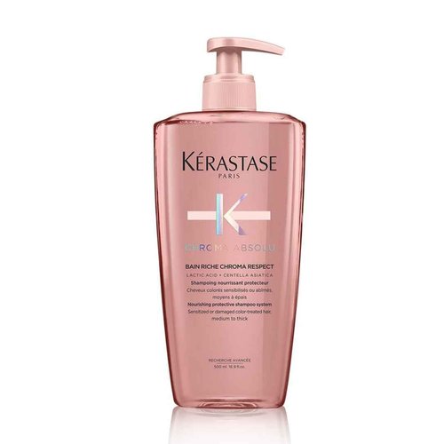 Kerastase Chroma Absolu Chroma Respect Shampoo Riche For Sensitized or Damaged Color-Treated Hair - Protects and Nourishes Medium To Thick Hair, with Lactic Acid, 16.9 Fl Oz