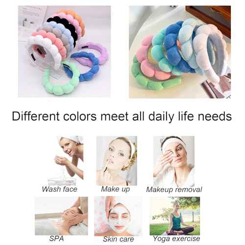Spa Headbands for Washing Face Makeup Skin Care Headband Women Bubble Facial Beauty Headbands Puffy Shower Towel Band Hair Headband