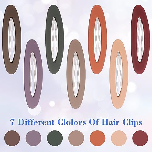 7pcs Matte Snap Hair Clip for Women, Non-Slip Large Enamel Hair Barrettes Alligator, Rustproof Oval Hair Pin Accessories for Long Short Thick Thin Fine Curly Straight Hair