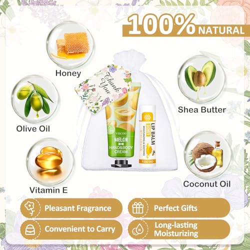 80 Sets Hand Cream Bulk and Lip Balm Bulk Gifts, Stocking Stuffers for Women Teengirls, Christmas Gifts,Bridesmaid Gifts for Guests with Thank You Card Organza Bags,Thank You Gifts, Small Gifts