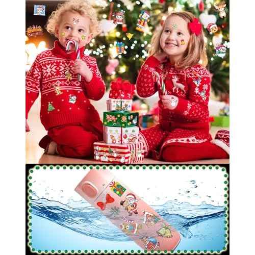 180 Styles Non-luminous Christmas Tattoos Party Favors for Kids, Christmas Goodie Bag Stocking Stuffers Temporary Tattoos, Christmas Classroom Gifts Treats Party Games Supplies for Kids Boys Girls