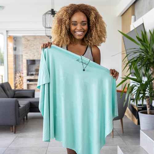 Microfiber Hair Towel Wrap for Women - Gift and Travel - Smooth Like Silk - Curly, Wavy, Straight Hair Girls - Plopping Essential - Anti-Frizz, Fast Drying, Works Better Than a Cotton T-Shirt