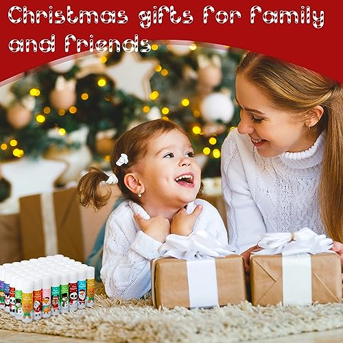 Dunzy 100 Pack Hello Fall Thanksgiving Party Gifts Bulk Lip Balms Favors Employee Appreciation Gifts Thank You Gifts Team Inspirational Gifts for Women Men Coworkers Satff Teachers(Santa)