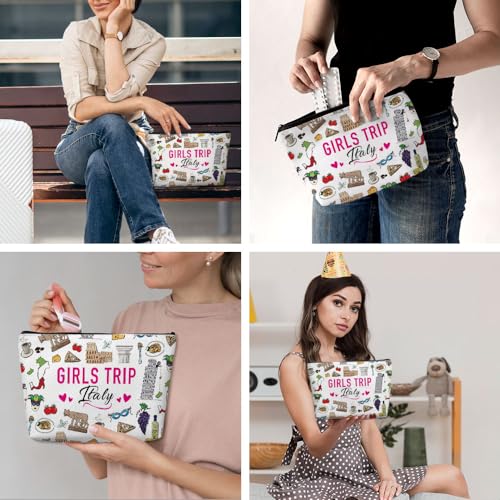 Italian Gifts Makeup Bag, Italy Souvenir Italy Lovers Gift Travel Vacation Cosmetic Bag for Women Bestie Sister Mom Girls Trip Weekend Birthday Christmas Bachelorette Party Friendship Gifts