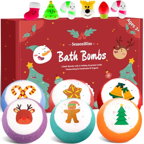 Bath Bombs for Kids with Surprise Inside,Bath Bombs Sets with 6 Pack Bubble Bath Bomb for Girls and Boys, Nice Gifts for Kids