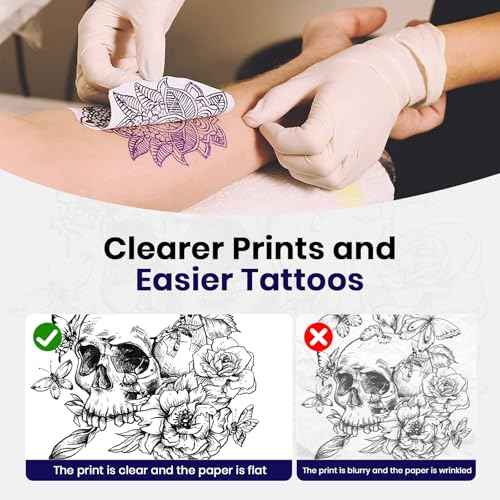 300 DPI Tattoo Stencil Printer Machine,Portable Bluetooth Thermal Wireless Printer for Tattoo Artists&Beginners,with Transfer Paper and Thermal Paper,Compatible with Phone&PC
