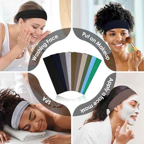 10 PCS Headbands for Women - Fashion Non Slip Cotton Headbands for Women and Men Perfect for Sports and Outdoor Activities in Summer,Including Running, Yoga, Cycling, Gym Workouts