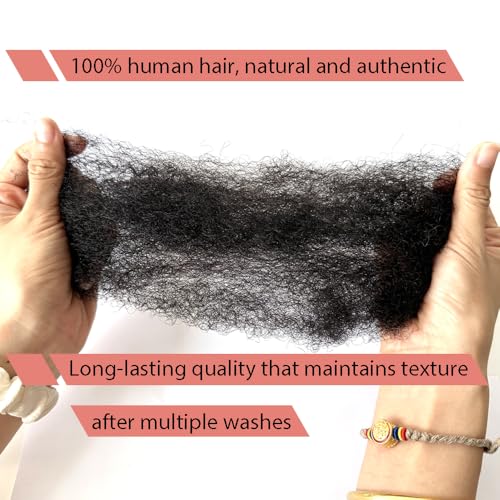 Tight Afro Kinky Human Hair for Dreadlocks,Ideal for Making Locs,Repair Extensions,Twist or Braids 2 Bundles/Package Natural Black #1B 20inch