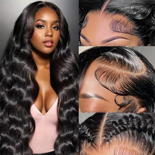 Body Wave 13x6 Lace Front Wigs Human Hair 200% Density HD Lace Frontal Wigs Human Hair Glueless Wigs Human Hair Pre Plucked with Baby Hair 26 Inch