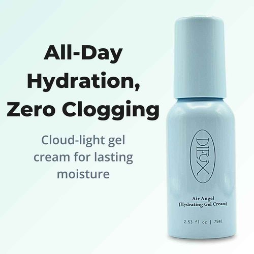 Dieux Skin Air Angel Lightweight Gel Cream Moisturizer – Hydrating, Plumping, Non-Comedogenic, Vegan, Fragrance-Free, 2.53 oz