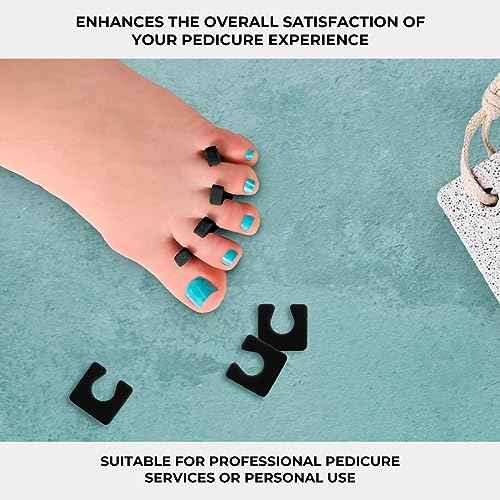 ForPro Sole Toe Separators - Black Luxurious Foam Separators - Individual Toe Separators for Pedicures ?¢桰 144-Count