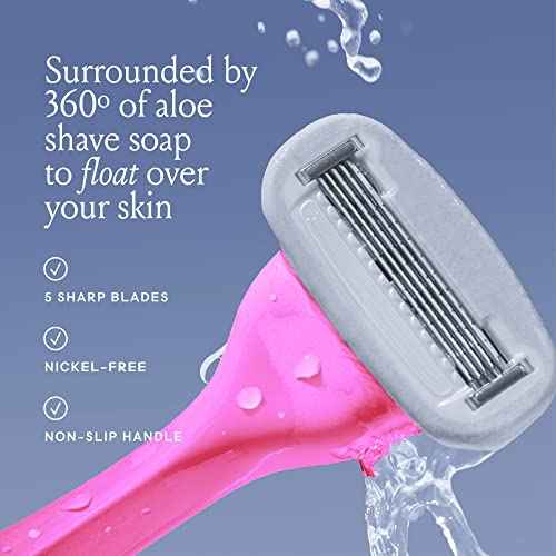 Billie Razors for Women Shave Kit ? Women¡¯s Razor + 4 x 5-Blade Razor Refills + Magnetic Holder ? DreamPop
