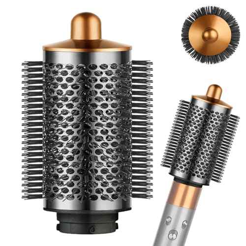 Large Round Volumizing Brush for Dyson Airwrap Attachments, Nickel/Copper, Bigger Oval Volumizer for Fluffy Styling