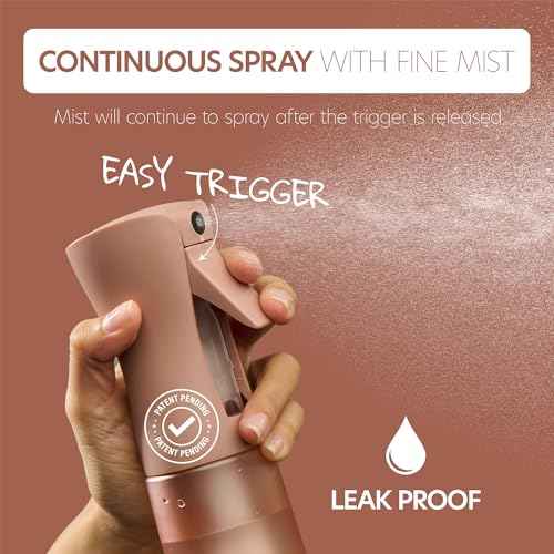 10 OZ Continuous Spray Bottles - Ultra Fine Mist Sprayer | Water Spray Bottle For Hair Stuff, Mister Spray Bottle For Plants Mister | Hair Spray Bottles For Hairstyling, Cleaning, Salons