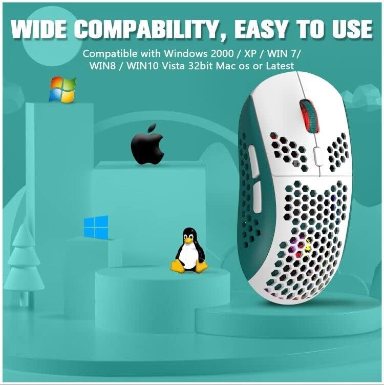 ZIYOU LANG Wired RGB Gaming Mouse,65G Lightweight Honeycomb Ultralight Mouse with High Precision Sensor 6400DPI,6 Button Programmable USB Gaming Mice,Precise Registration for PC Gamers Xbox PS4 Users