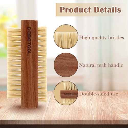 Acacia Wood Nail Brush, 2 Pack Wooden Nail Scrub Brush for Fingernail cleaning,Natural Finger Nail Brush to Clean Under Nails