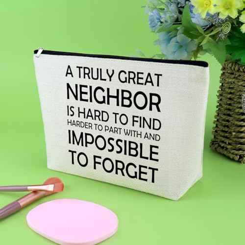 Neighbor Welcome Gift Makeup Bag Neighbor Gifts Going Away Presents for Neighborhood Friend Moving Christmas Birthday Cosmetic Bag Appreciation Gift Farewell Travel Pouch for Neighborhood Friend