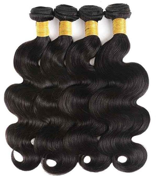 Body Wave Bundles Human Hair 18 20 22 24 Inch 12A Grade Unprocessed Brazilian Virgin Hair 4 Bundles Body Wave Human Hair Extensions for Black Women Natural Color
