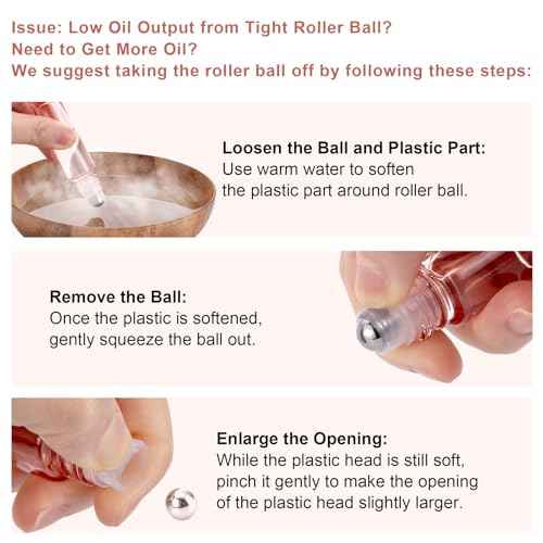 8 Pack 10mL(1/3 oz) Glass Roller Bottles for Essential Oils & Perfume, Rose Gold Roll On Vials with 2 Funnels, Travel Refillable Leak Proof Rollerball Applicator, DIY Craft Pretty Containers