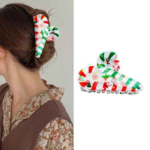 Christmas Hair Clips Cute Claw Clips Christmas Hair Claw Clips for Thin/Thick Hair Style Snowman Elk Hair Clips Acrylic Hair Accessories for Women 1PCS